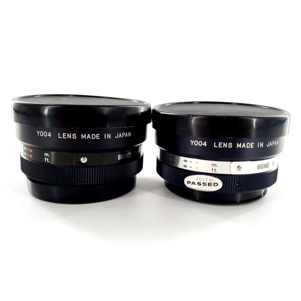 Yashikor Aux Telephoto & Wide Angle 1:4 Lenses Y004 w/ Covers & Skylight Filters